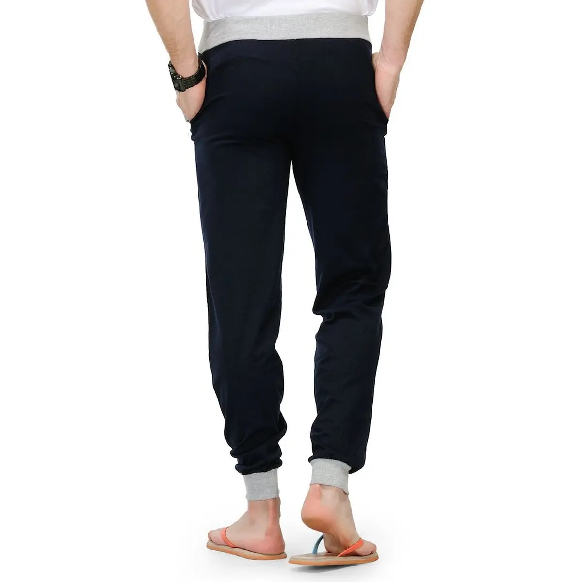 Style Shell Navy Men's Cotton Cuff Track Pants (Medium)(1968071031) 1