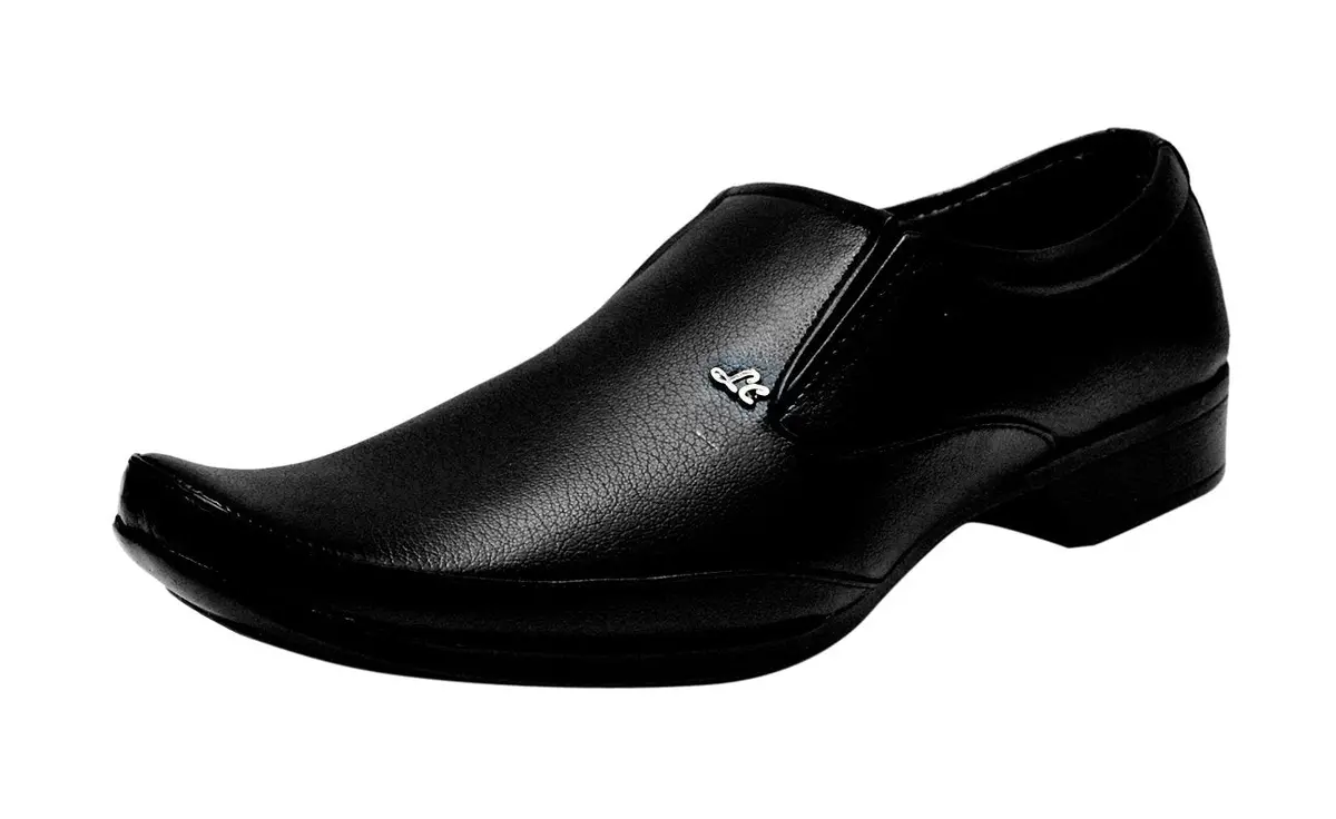 Kraasa Men's Black Leather Formal Shoes 1
