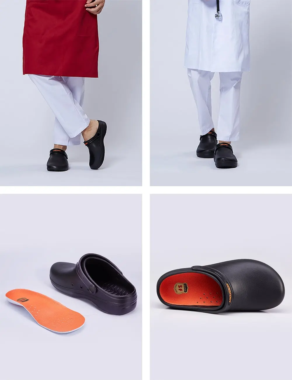 Sensfoot Slip Resistant Chef Clogs For Kitchen Work Shoes For Men (11-11.5 Us Men) 1