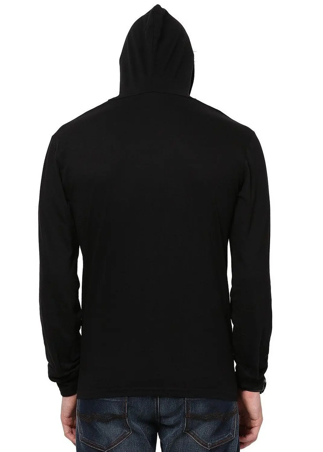 Style Shell Men's Hooded Full Sleeve Cotton T-Shirt (Medium, Black) 1