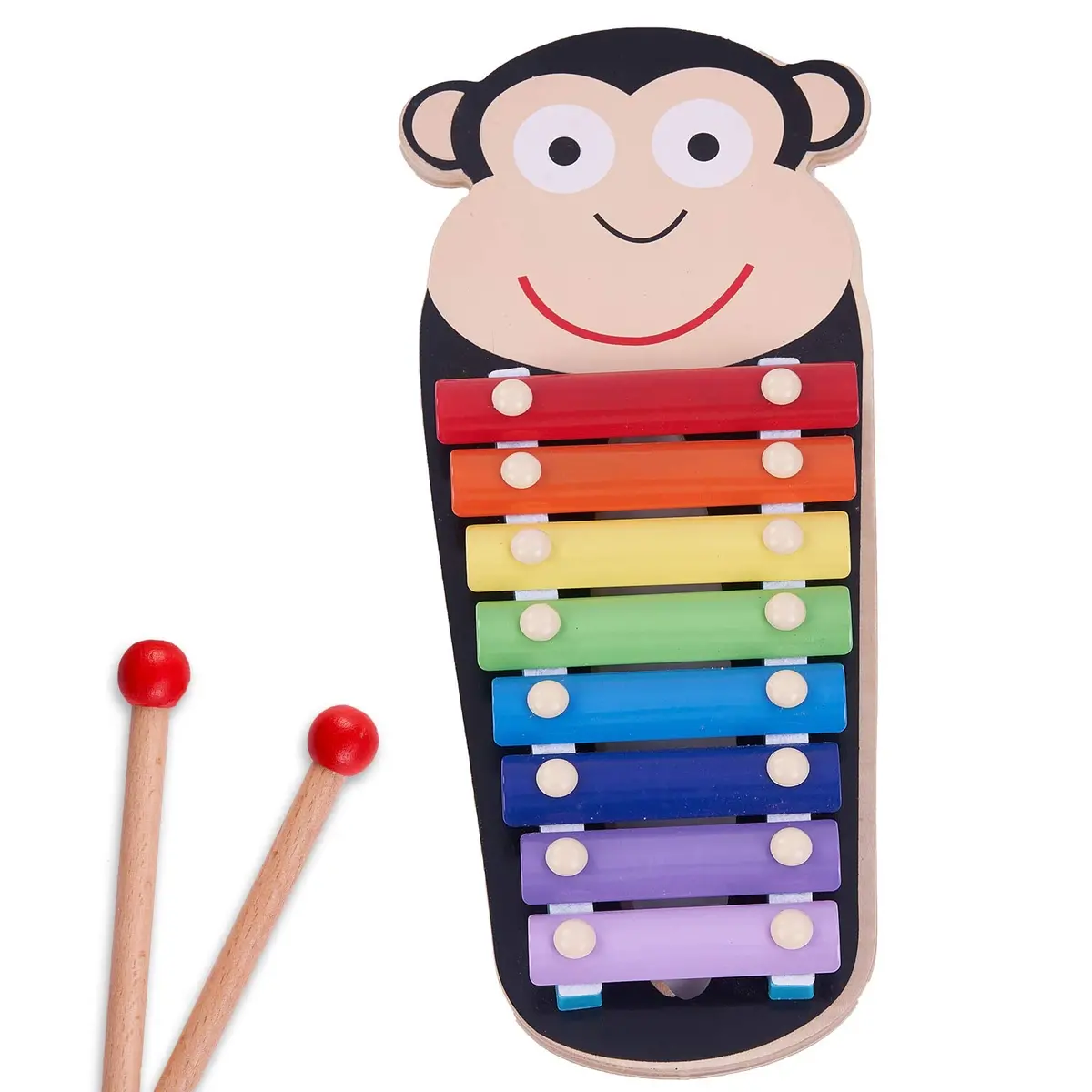 Wooden Xylophone Musical Toy For Kids With 8 Knots, Non-Toxic Animal Shaped Xylophone With Colors, Musical Instrument Toy For Kids, Toys Enhance Motor Skills & Hand Eye Coordination (Monkey) 1