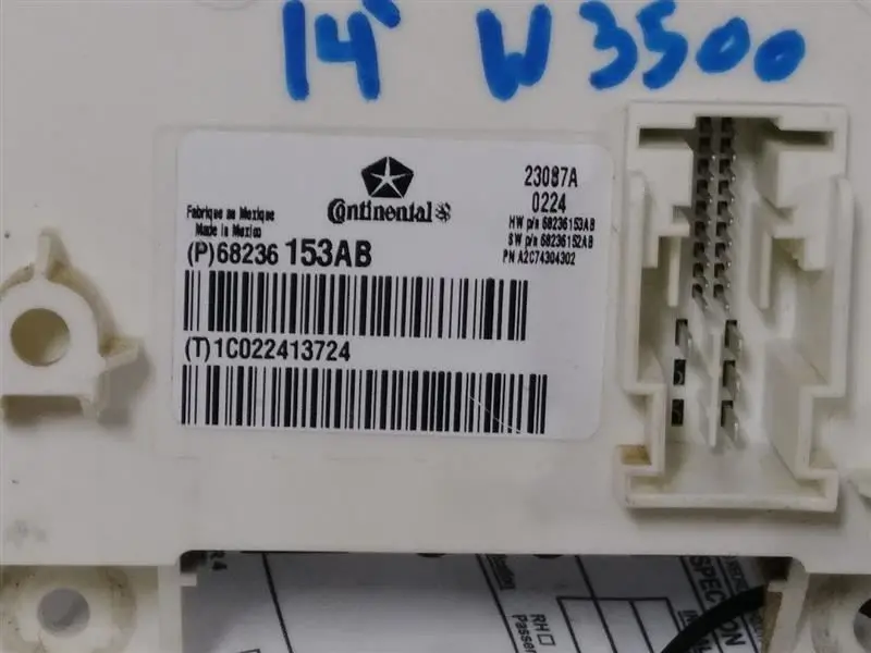 2014 Ram3500 Body Control Module (Bcm). Part Number 68236153Ab 2