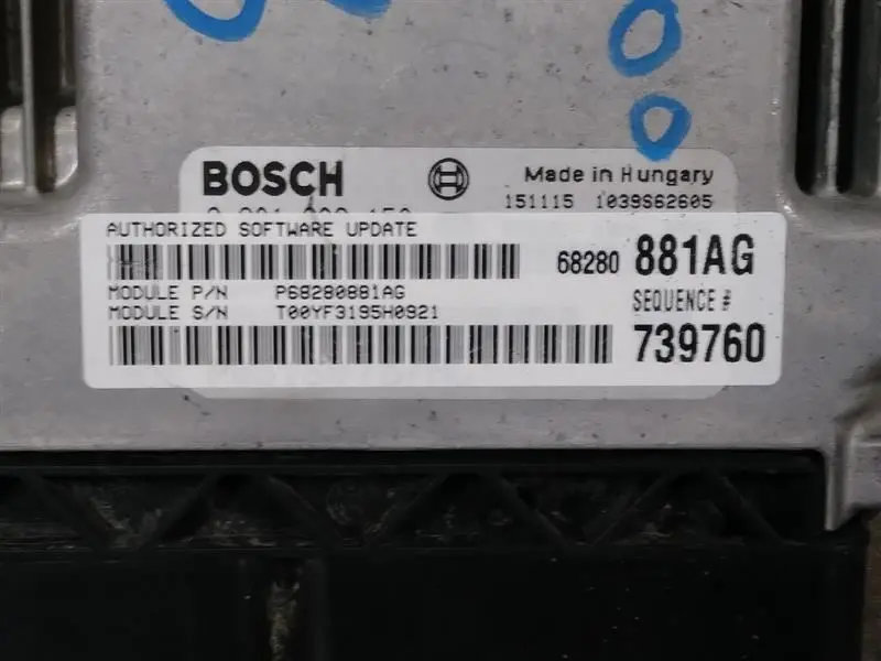 2016 Dodge Ram1500 Eco-Diesel Ecm. Part Number 05150767Ad 2