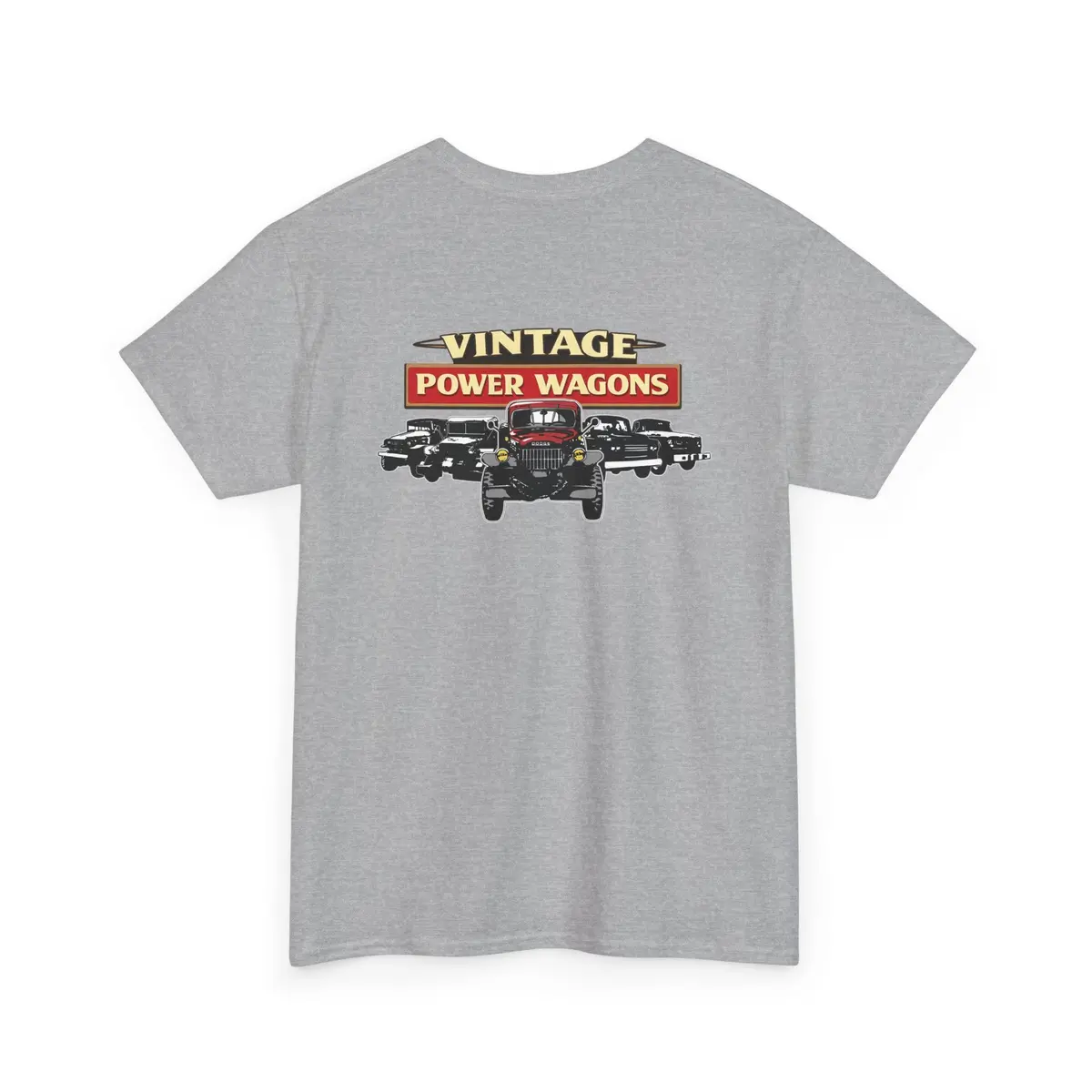 Vintage Power Wagons T-Shirt – Front: Vpw Logo - Back: Classic Vpw Lineup Heavy Cotton Tee 7