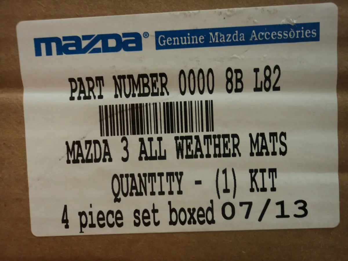 Mazda Genuine (0000-8B-L82) All-Weather Floor Mat 1