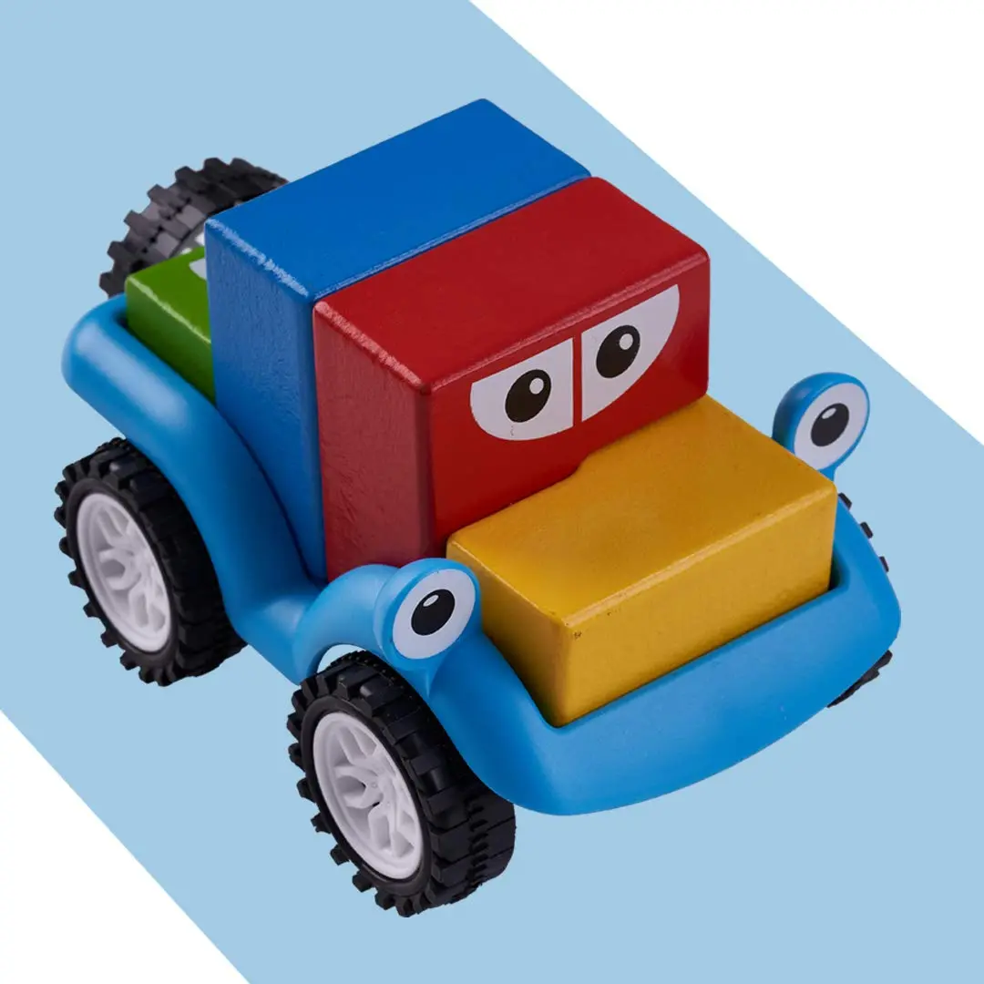 Wooden Smart Toy Car Puzzle Blocks For Kids, Early Development Brain Board Games For Kids Boys Girls, Preschool Kids Educational Toys Puzzle Game- (Multi Color) 1