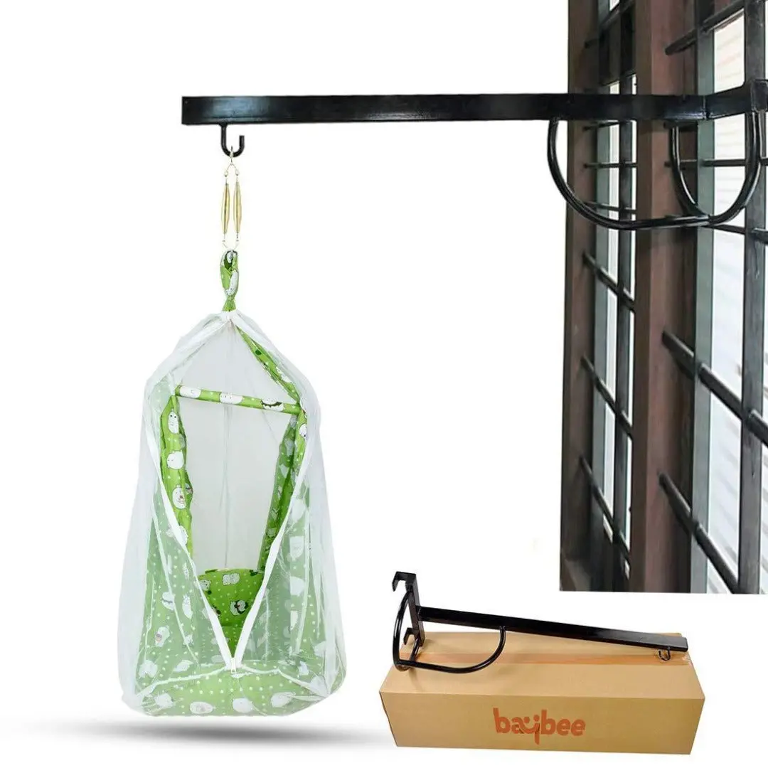Kidzon Baby Cradle Metal Hanger For Newborn Babies (76 X 26 X 8 Cm) - Black 1