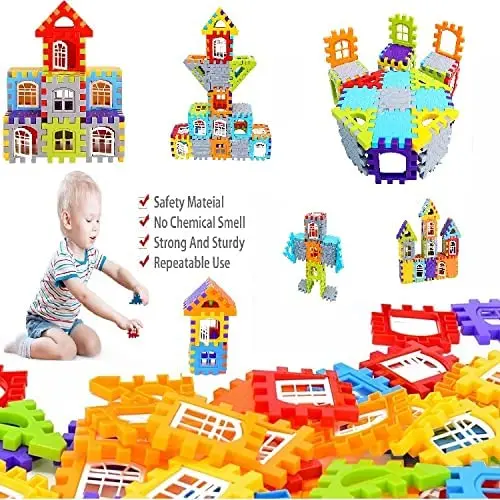 Building Blocks Happy Home Building Blocks With Attractive Windows And Smooth Rounded Edges - Building Blocks  For Kids 1
