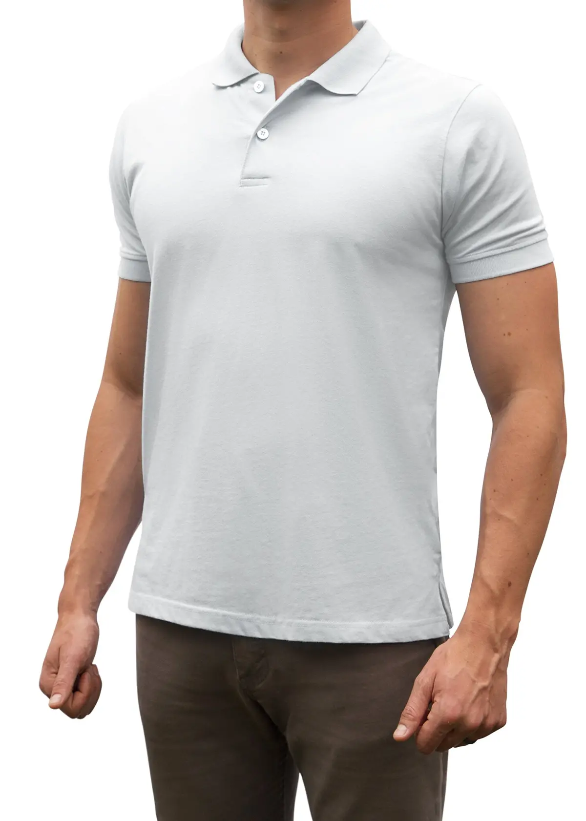 Comfortably Collared Men's Perfect Slim Fit Polo Shirt White (Large) 1