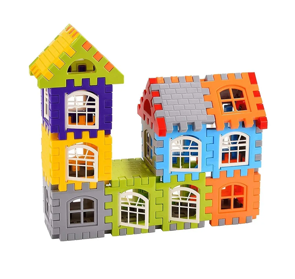 Building Blocks Happy Home Building Blocks With Attractive Windows And Smooth Rounded Edges - Building Blocks For Kids 2