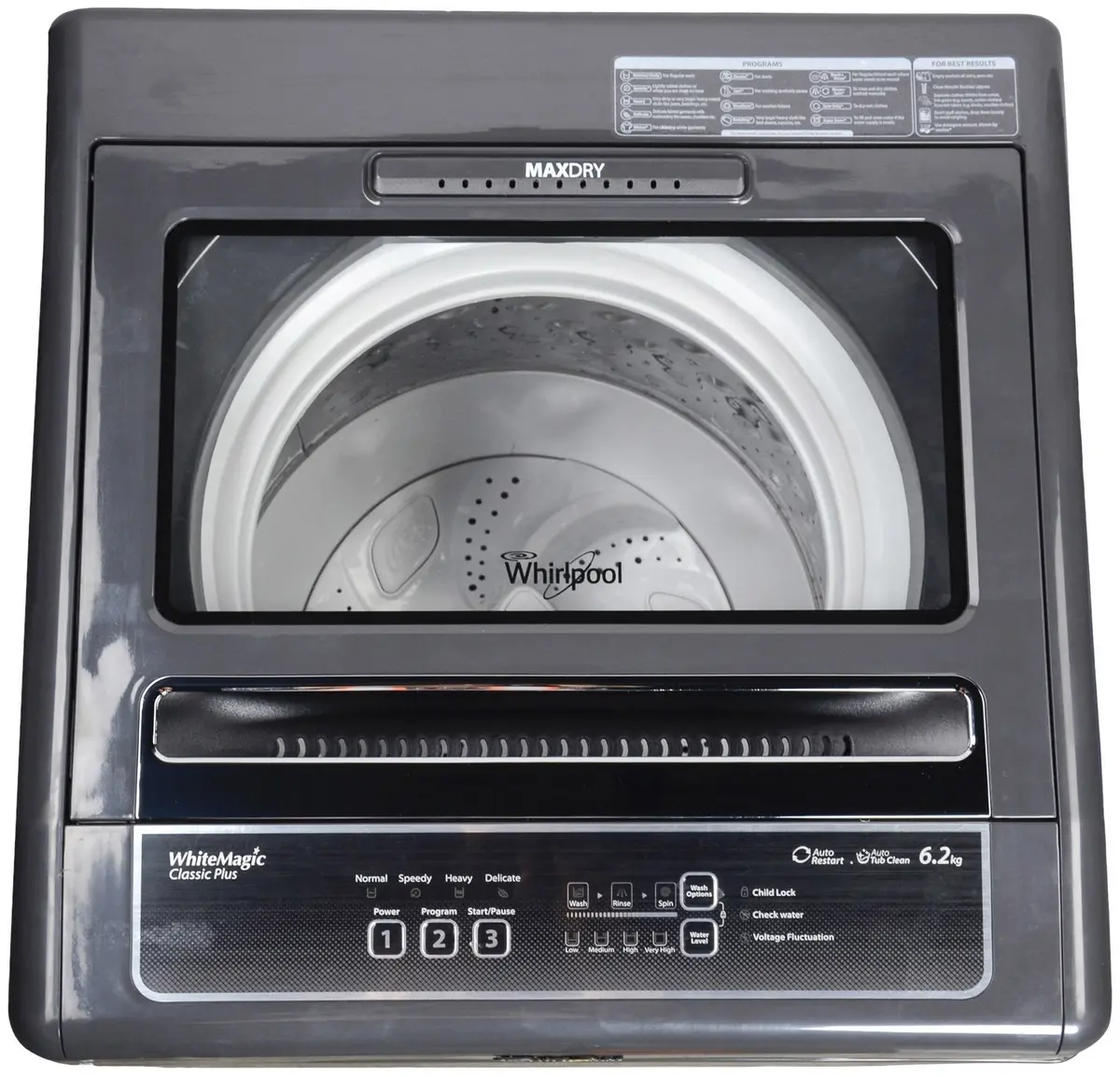 Whirlpool 6.2 Kg Fully-Automatic Top Loading Washing Machine (Wm Classic Plus 621S, Dark Grey) 1