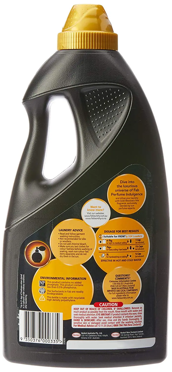 Fab Laundry Liquid, Gold Absolute, 2000Ml 2