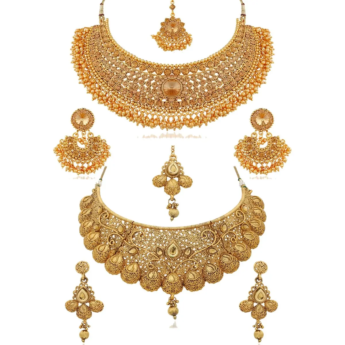 Reeva Pearl Gold Plated Jewellery Set For Women - Combo Pack 1