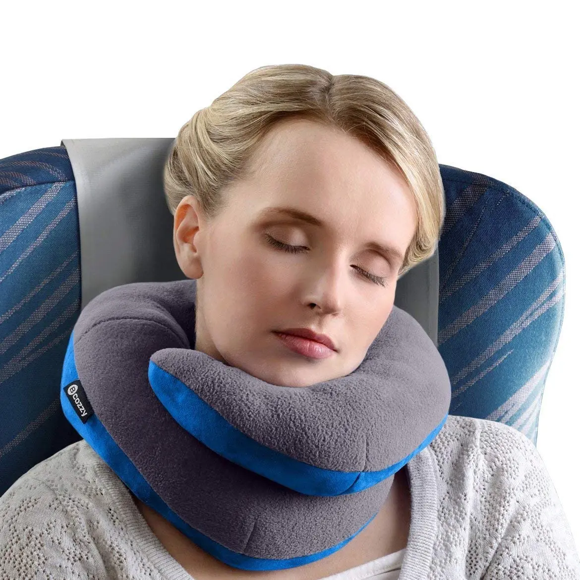 Bcozzy Chin Supporting Travel Neck Pillow - Supports The Head, Neck And Chin In Maximum Comfort In Any Sitting Position. A Patented Product 1