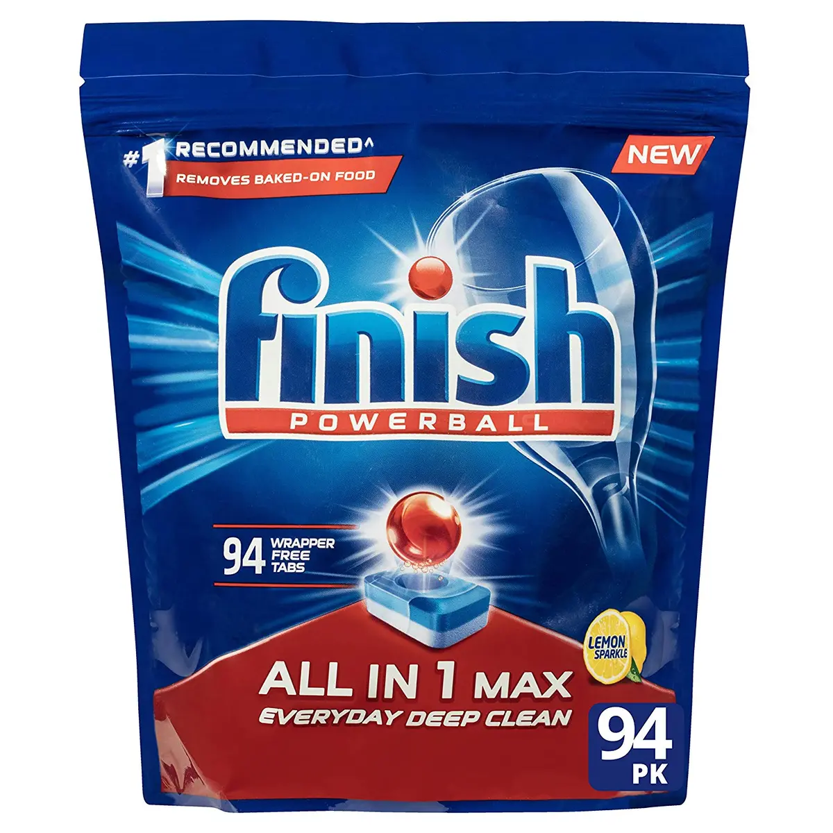 Finish All In 1 Max Dishwasher Tablets - Lemon, 94 Pack 1