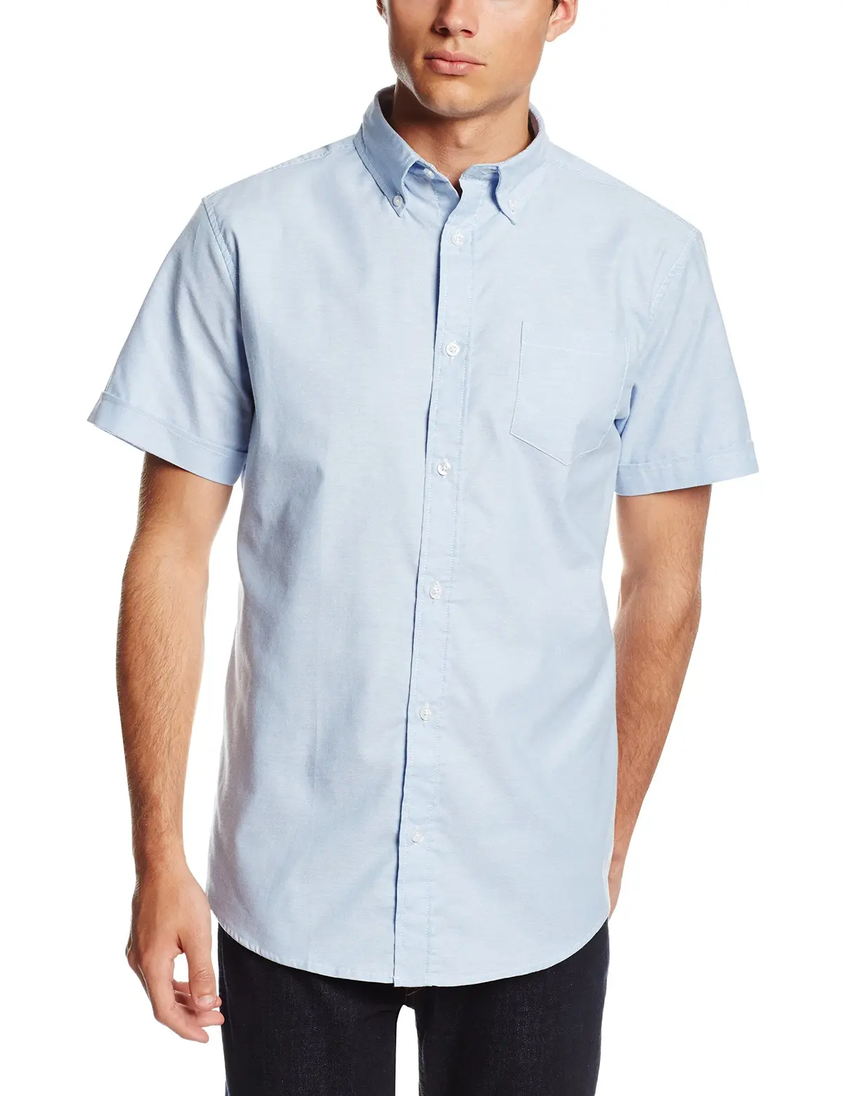 Lee Uniforms Men's Short Sleeve Oxford Shirt, Light Blue, X-Large 1