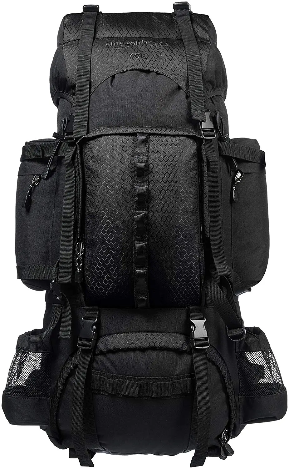 Amazonbasics Sac À Dos De Randonnée À Armature Intérieure Avec Housse De Pluie, 75 L, Noir 1