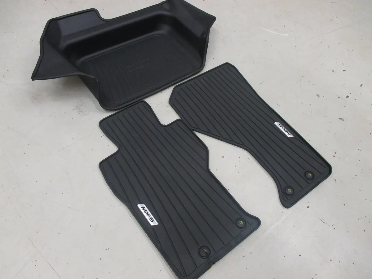 New Oem Mazda Mx-5 Miata 2016 Rubber All Weather Protection Kit Tray & Floor Mats 0000-8B-D31 & 0000-8B-D30 2