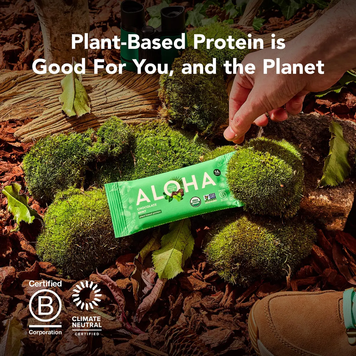 Aloha Organic Plant Based Protein Bars - Peanut Butter Cup Bar - 12 Bars, Vegan, Low Sugar, Gluten-Free, Low Carb, Non-Gmo, No Stevia, No Erythritol 2