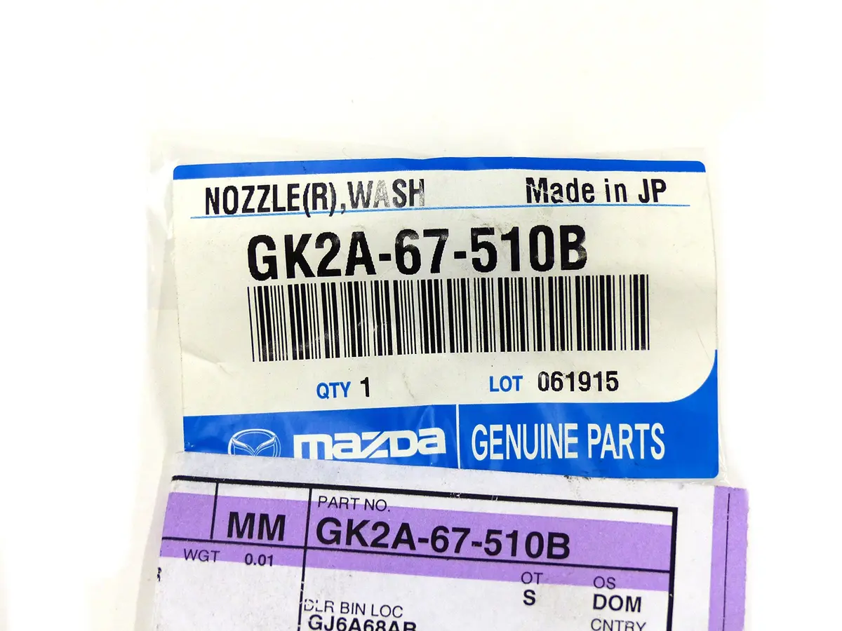 2003-2008 Mazda6 Front Right Hand Windshield Washer Spray Nozzle Genuine Oem New Gk2a-67-510B 1