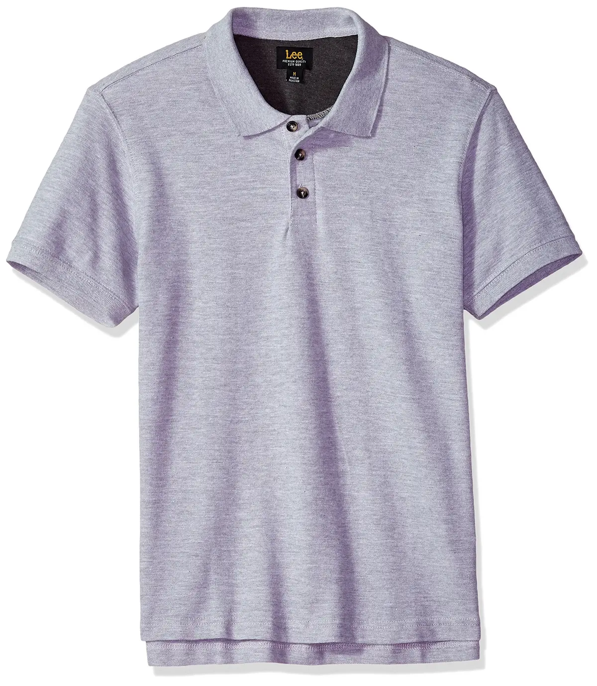 Lee Men's Short Sleeve Polo Tee Shirt, Gray, Large 1
