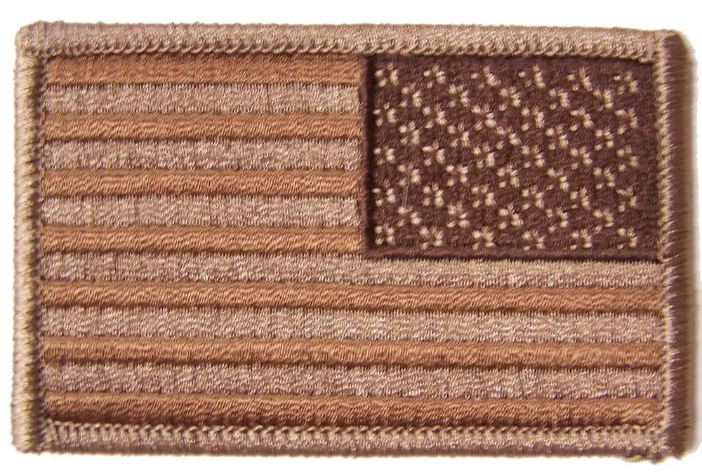 Brown Desert American Flag Right Arm 3 Inch Embroidered Patch 1