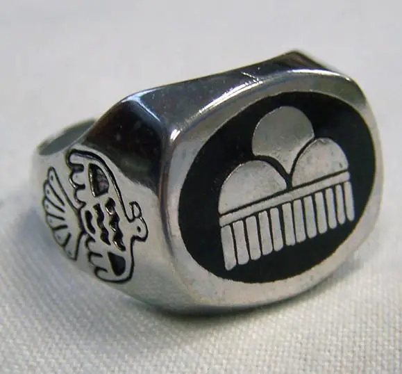Size 9 Rain Clouds Thunderbird Style Biker Ring 1