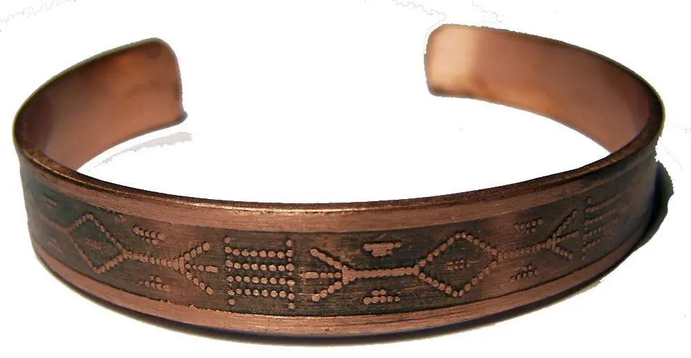 Pure Copper 22 Gram Native Style #R Cuff Bracelet 1