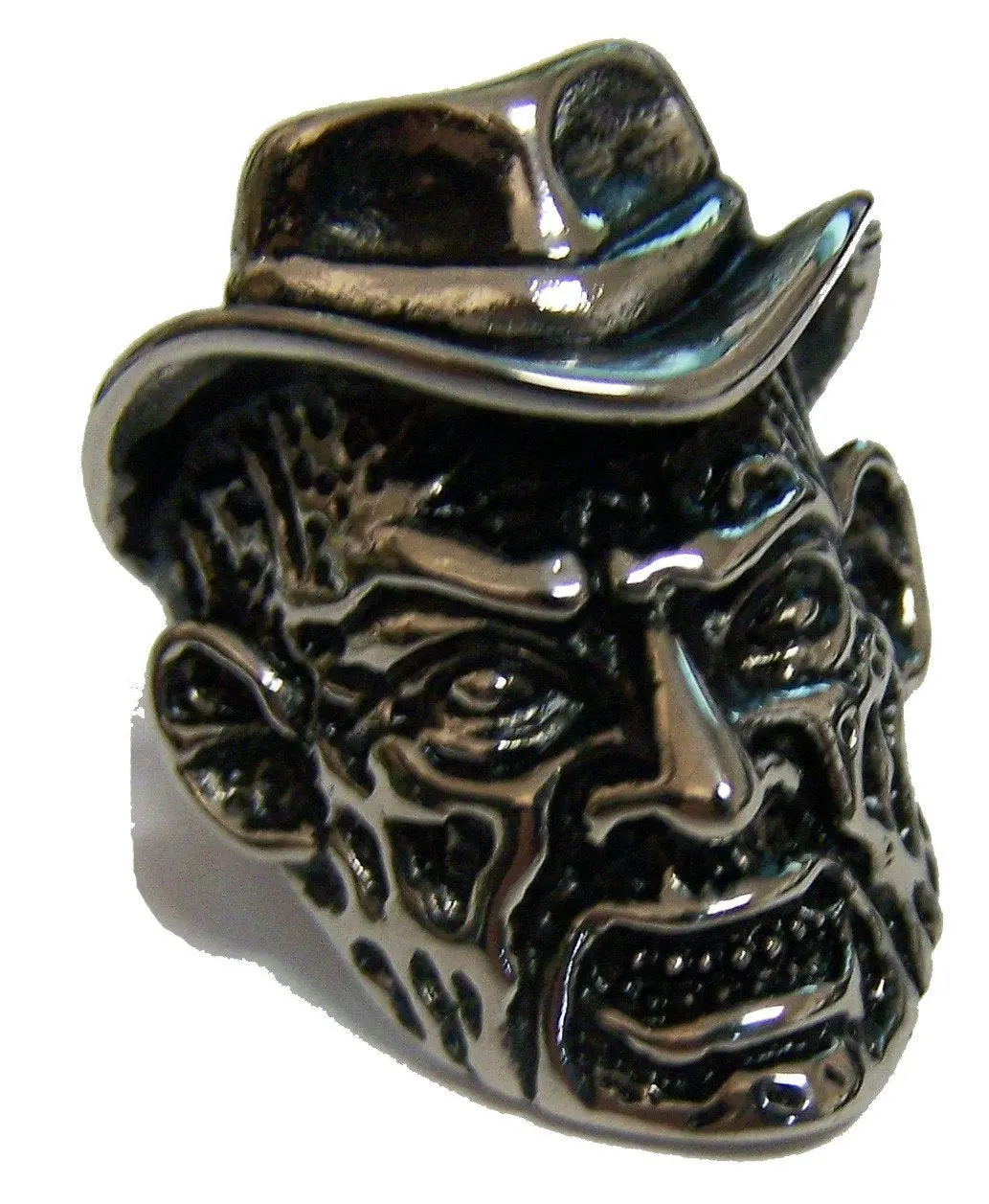 Freddy Monster W Hat Stainless Steel Biker Ring 1