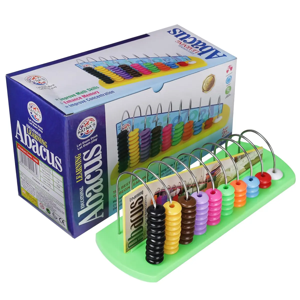Ratna's Educational Abacus For Kids To Count, Add & Subtract With Colorful Beads 1