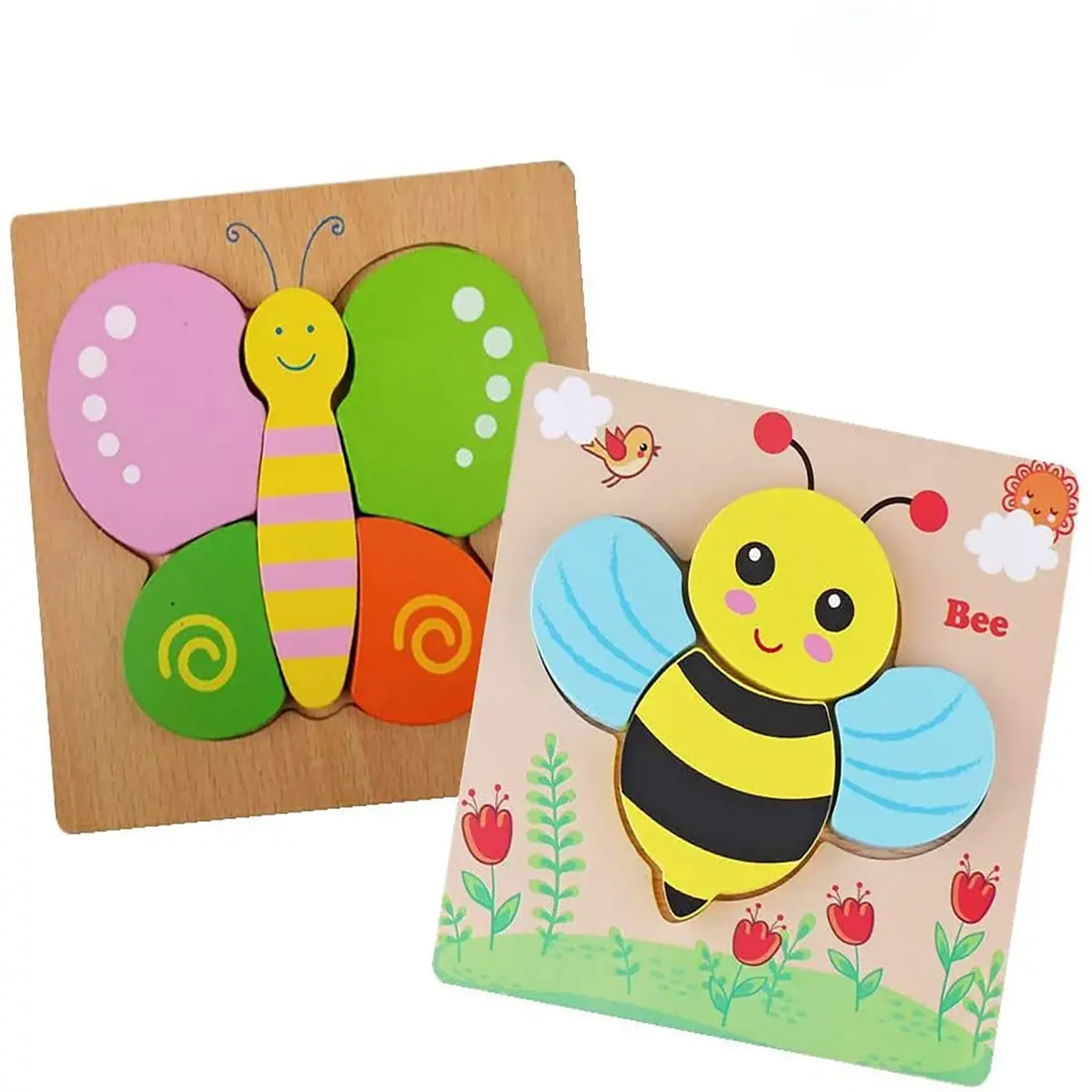 Wooden Puzzles For Kids Toys| Animals, Birds, Fish, Vehicle Jigsaw Puzzle Baby Toys, Board Games Learning Educational Children Toy Puzzles For Toddlers Boys Girls (Assorted) 1