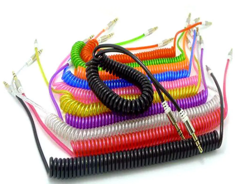 Deluxe Coiled 6 Foot Aux Auxillary Cable Cords 1