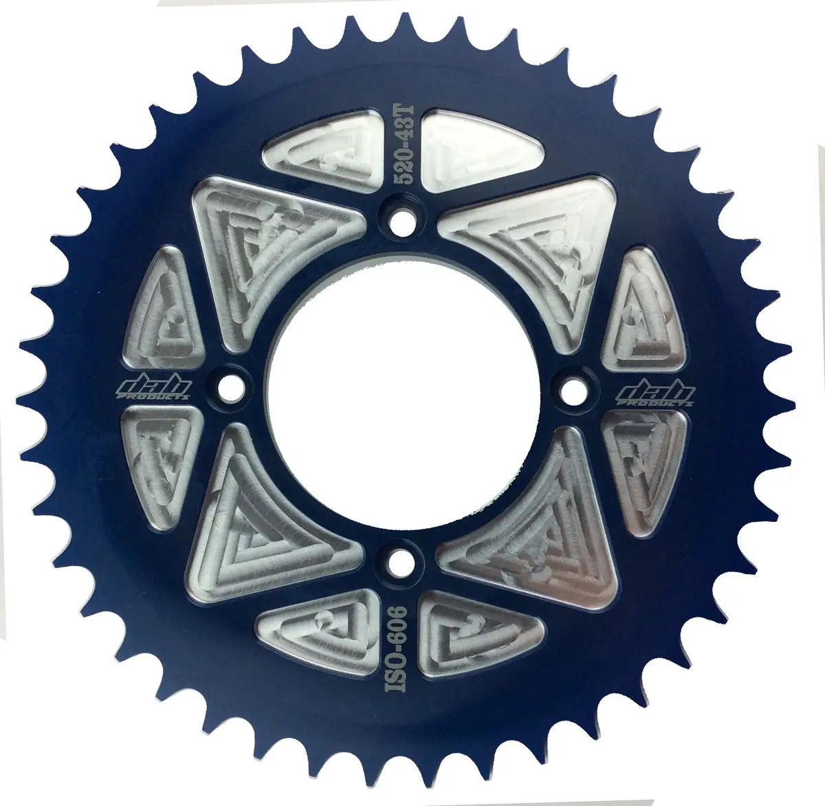 Dab Products 4 Bolt Rear Fim Style Trials Sprocket 43T Blue 1