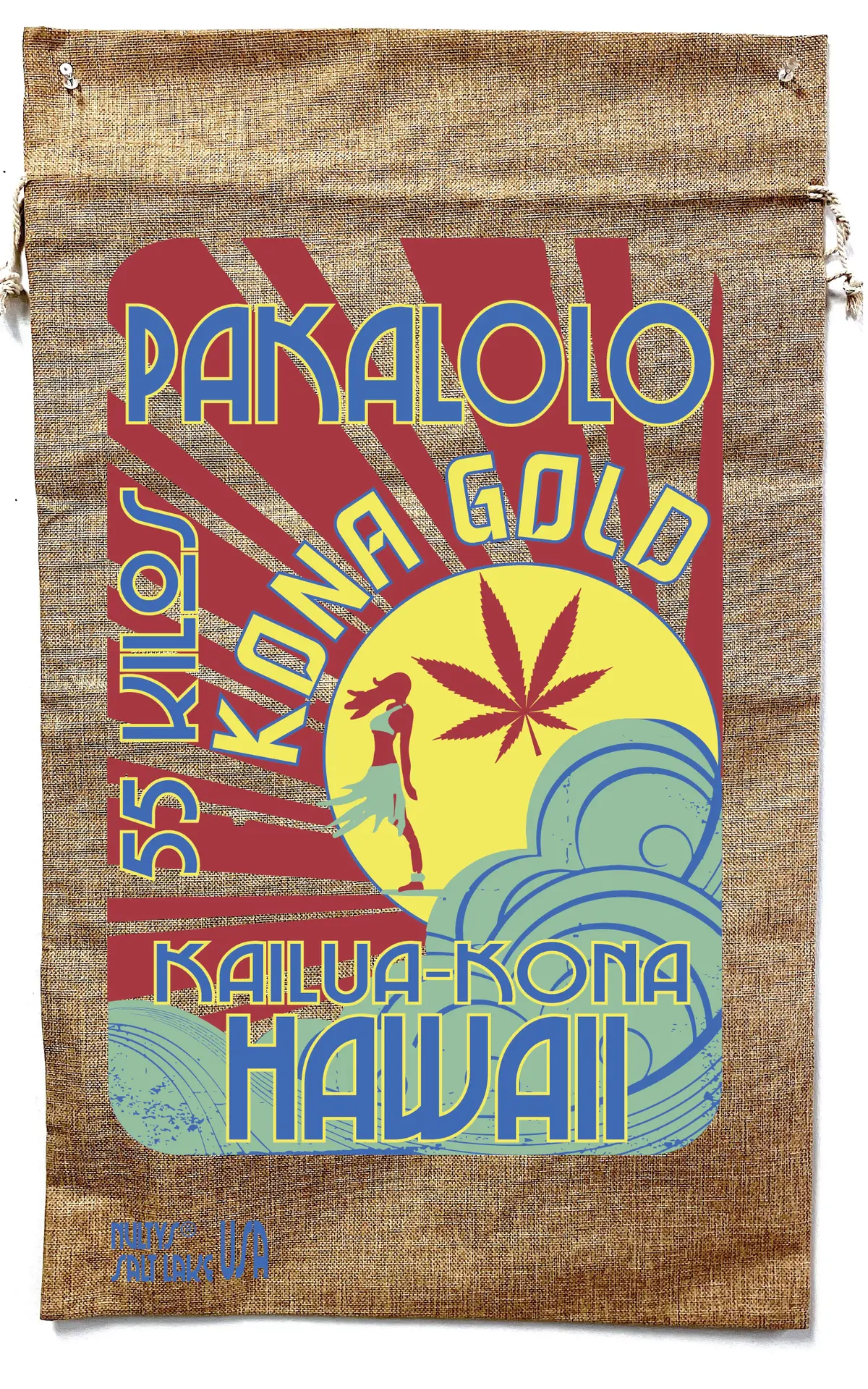 Hawaiian Kona Gold Marijuana Burlap Bag 1