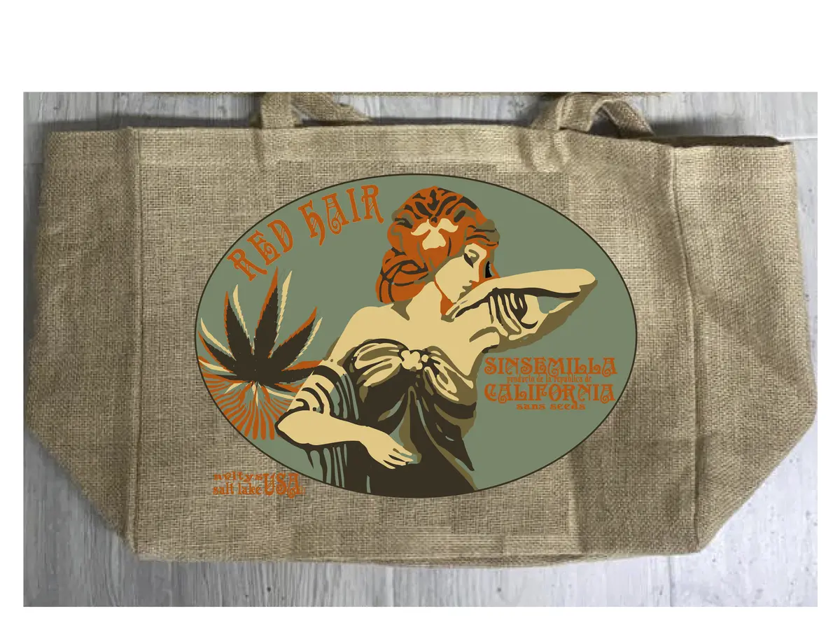 Red Hair  Burlap Tote Bag (Sold By The Piece) 1