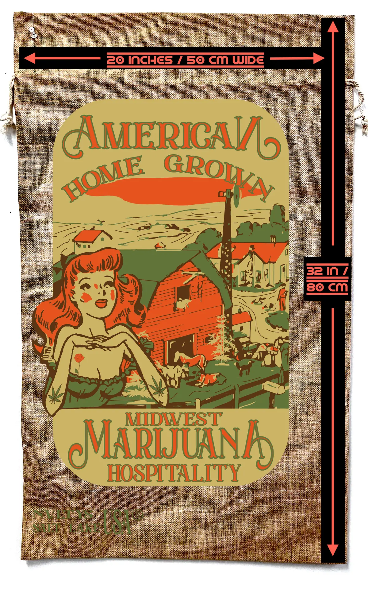 American Homegrown Marijuana Burlap Bag 2