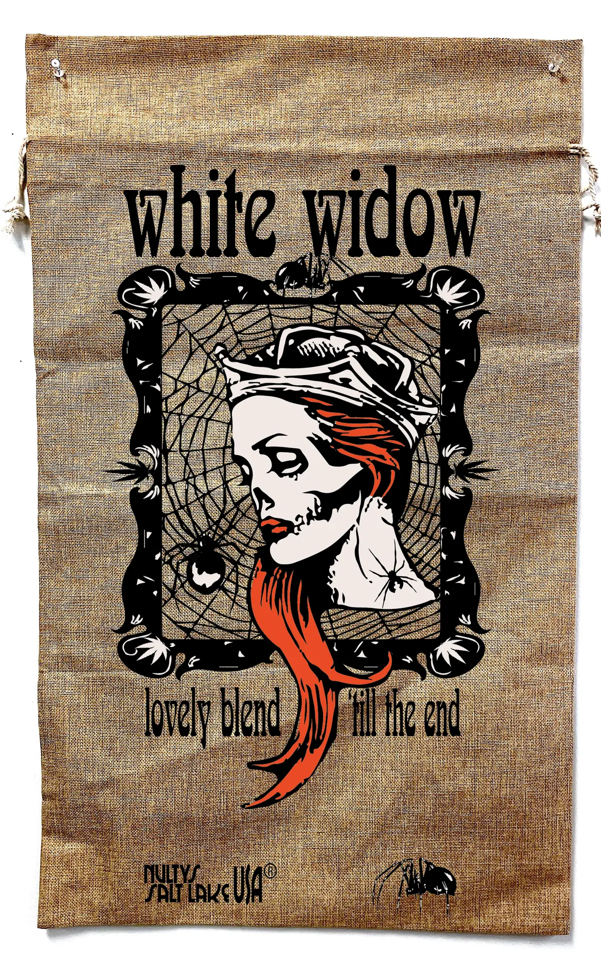 White Widow Marijuana Burlap Bag  ( Sold By The Piece ) 1