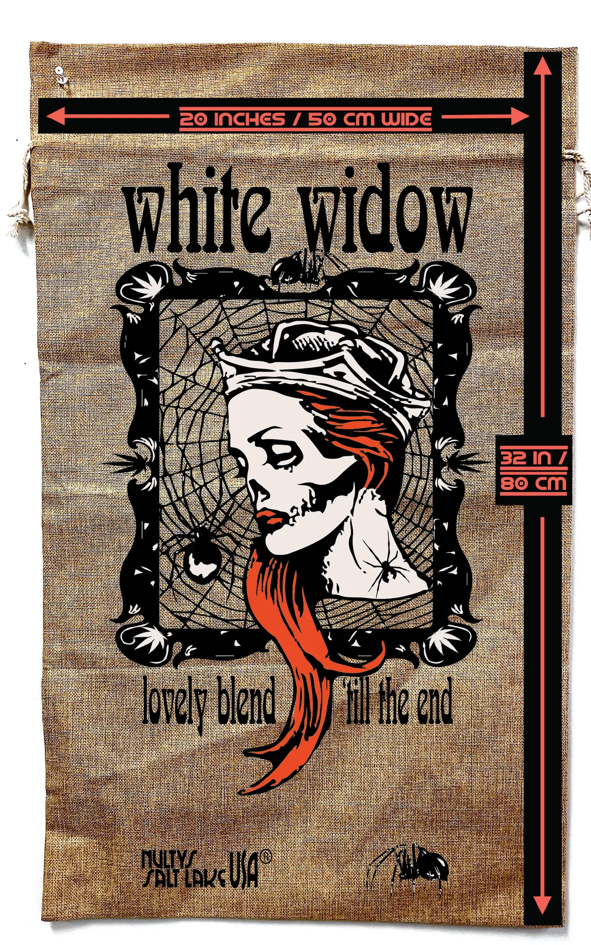 White Widow Marijuana Burlap Bag ( Sold By The Piece ) 2