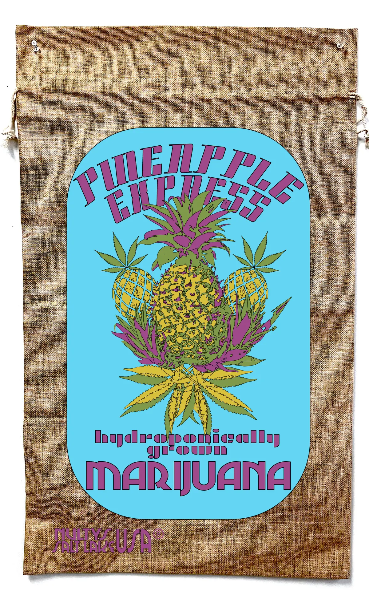 Pineapple Express Marijuana Burlap Bag 1