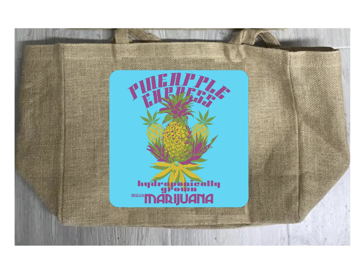 Pineapple Express Marijuana Burlap Tote Bag 1