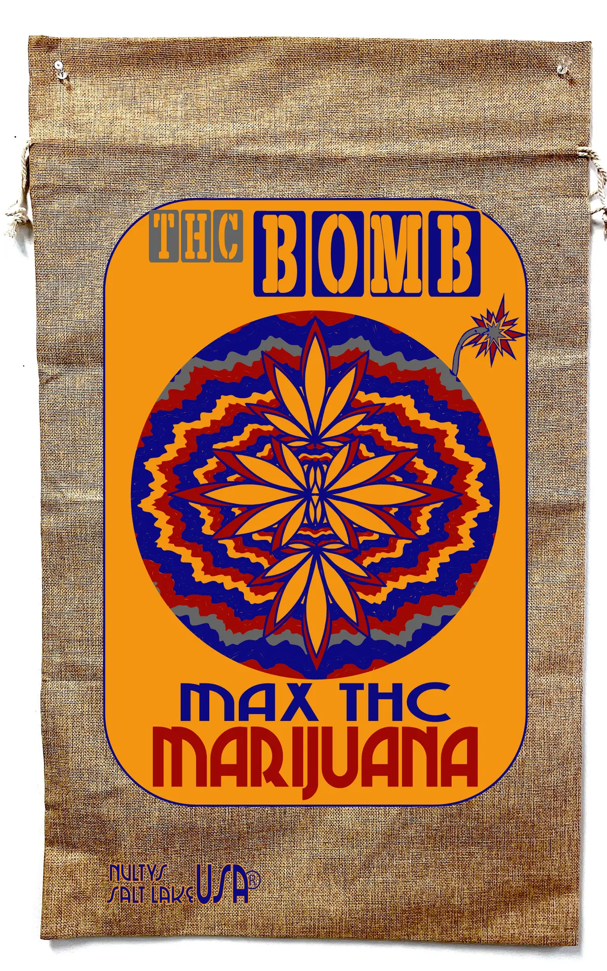 Thc Bomb Marijuana Burlap Bag ( Sold By The Piece ) 1