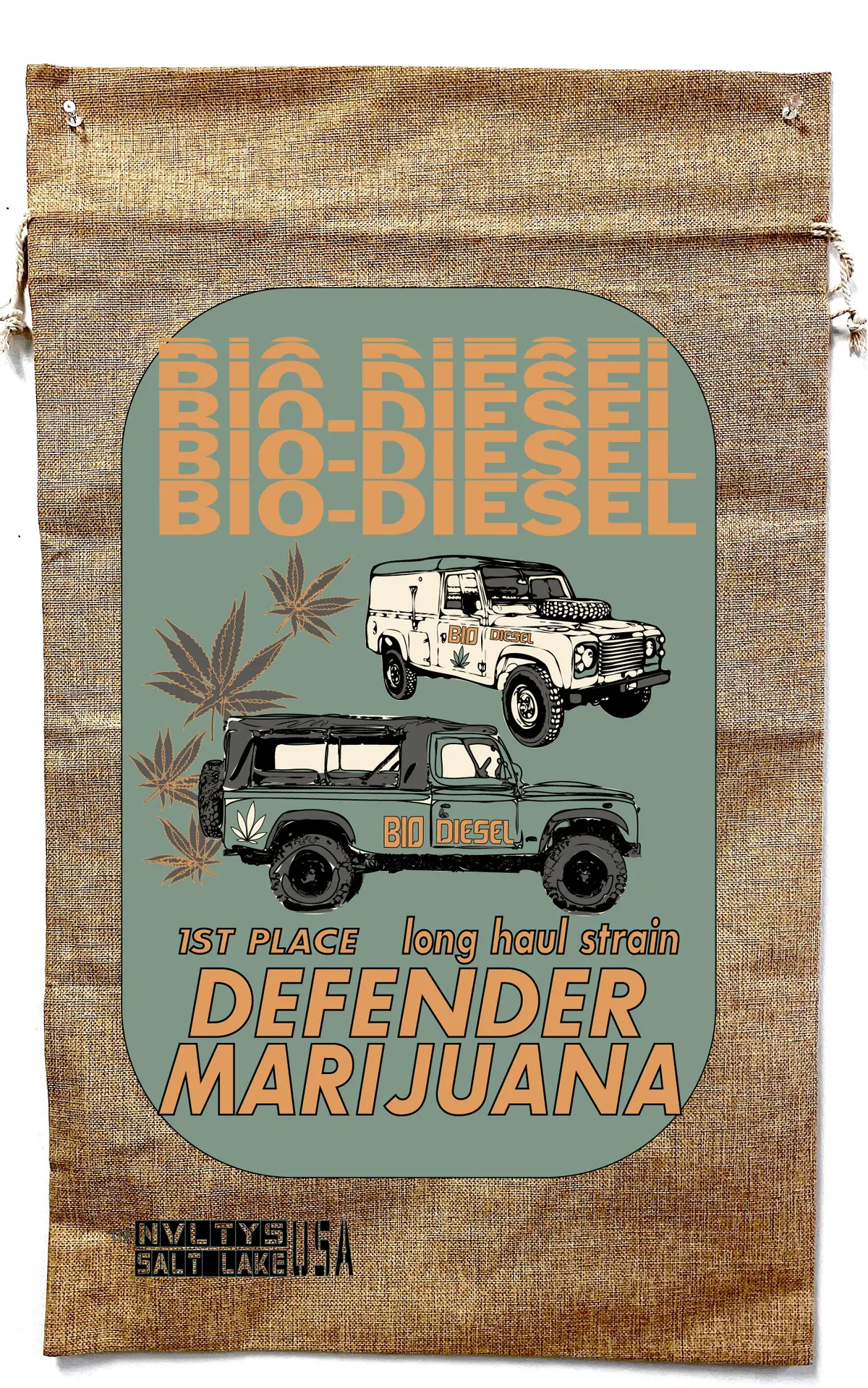 Defender Biodiesel Marijuana Burlap Bag 1