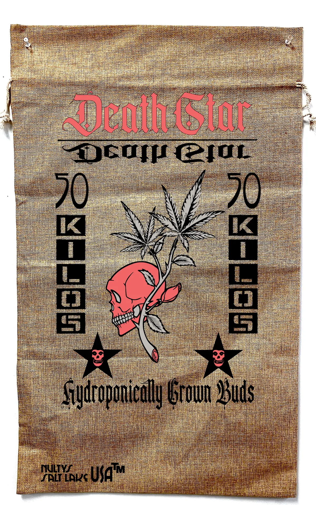 Death Star Marijuana Burlap Bag 1