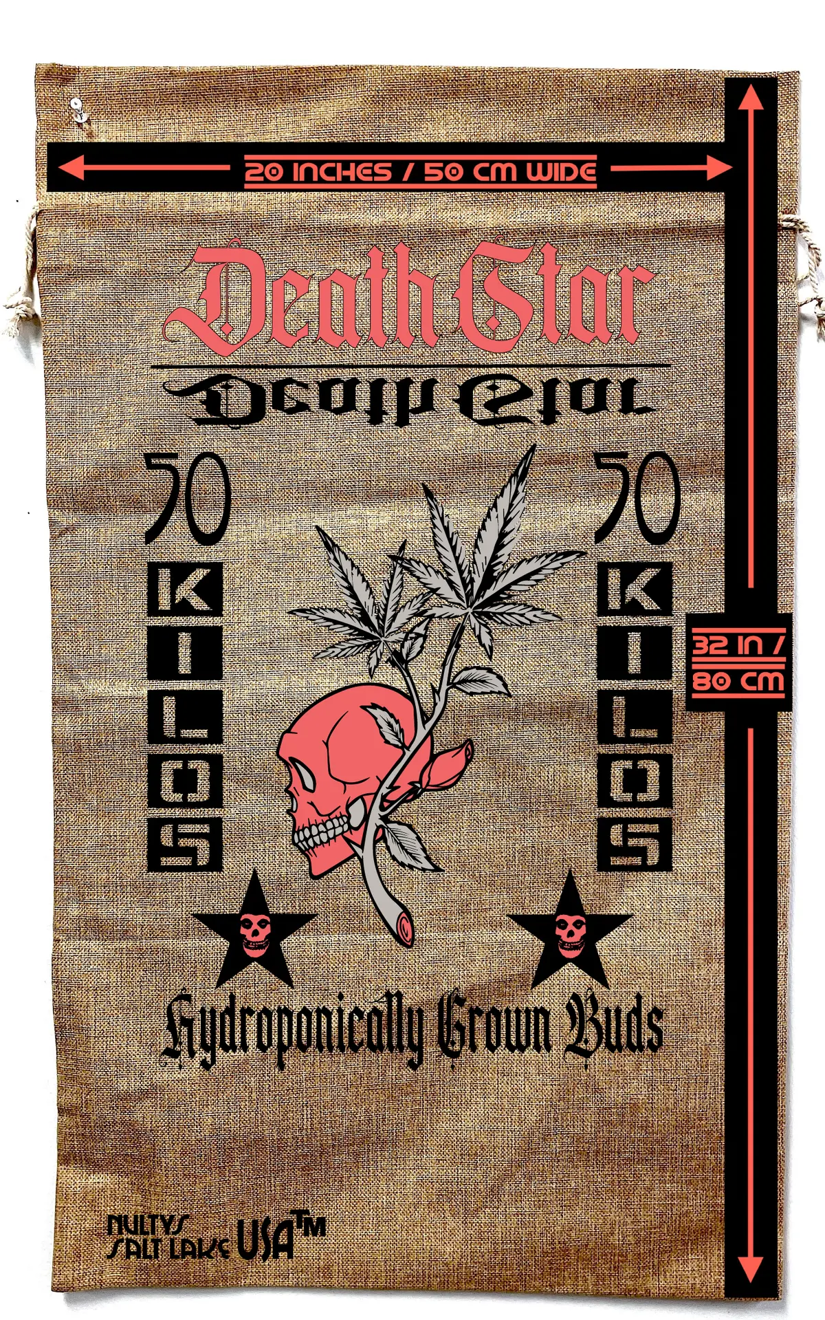 Death Star Marijuana Burlap Bag 2