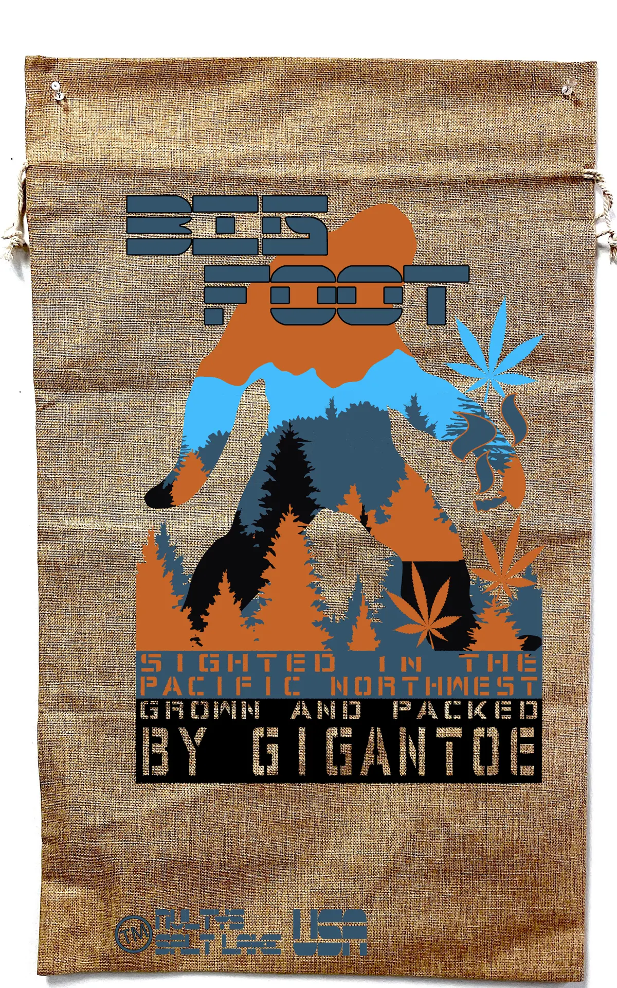 Bigfoot Marijuana Burlap Bag 1