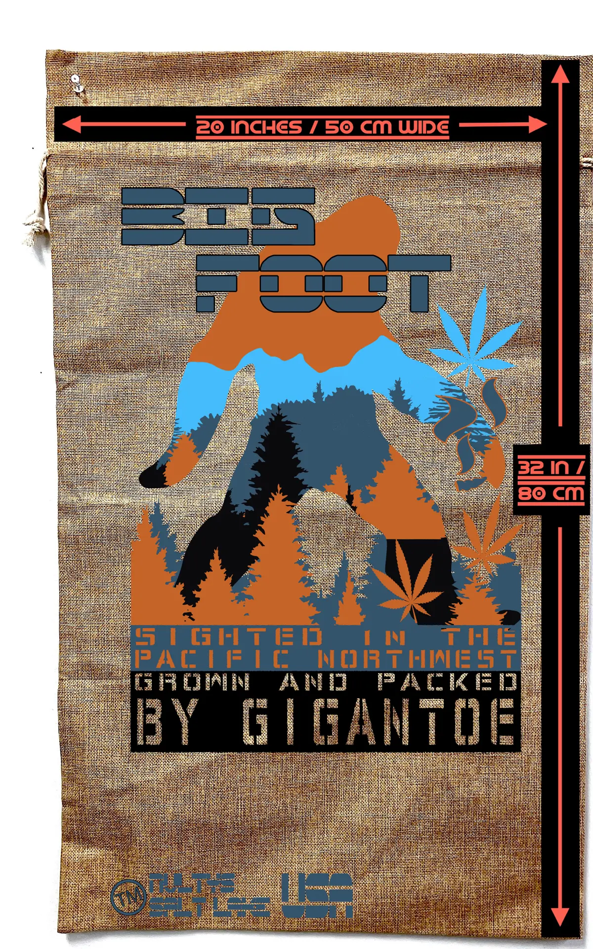 Bigfoot Marijuana Burlap Bag 2