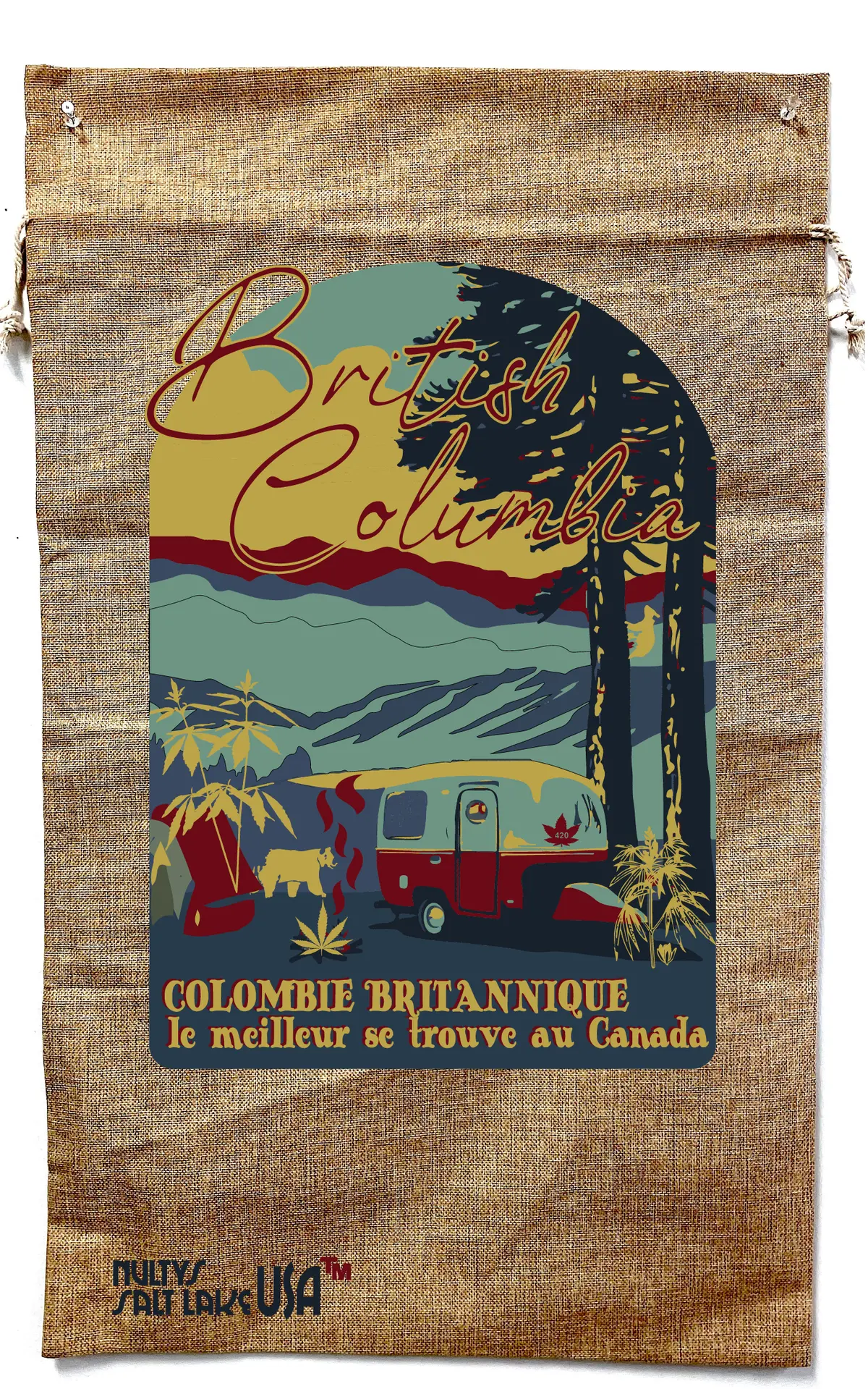 British Columbia  Marijuana Burlap Bag 1