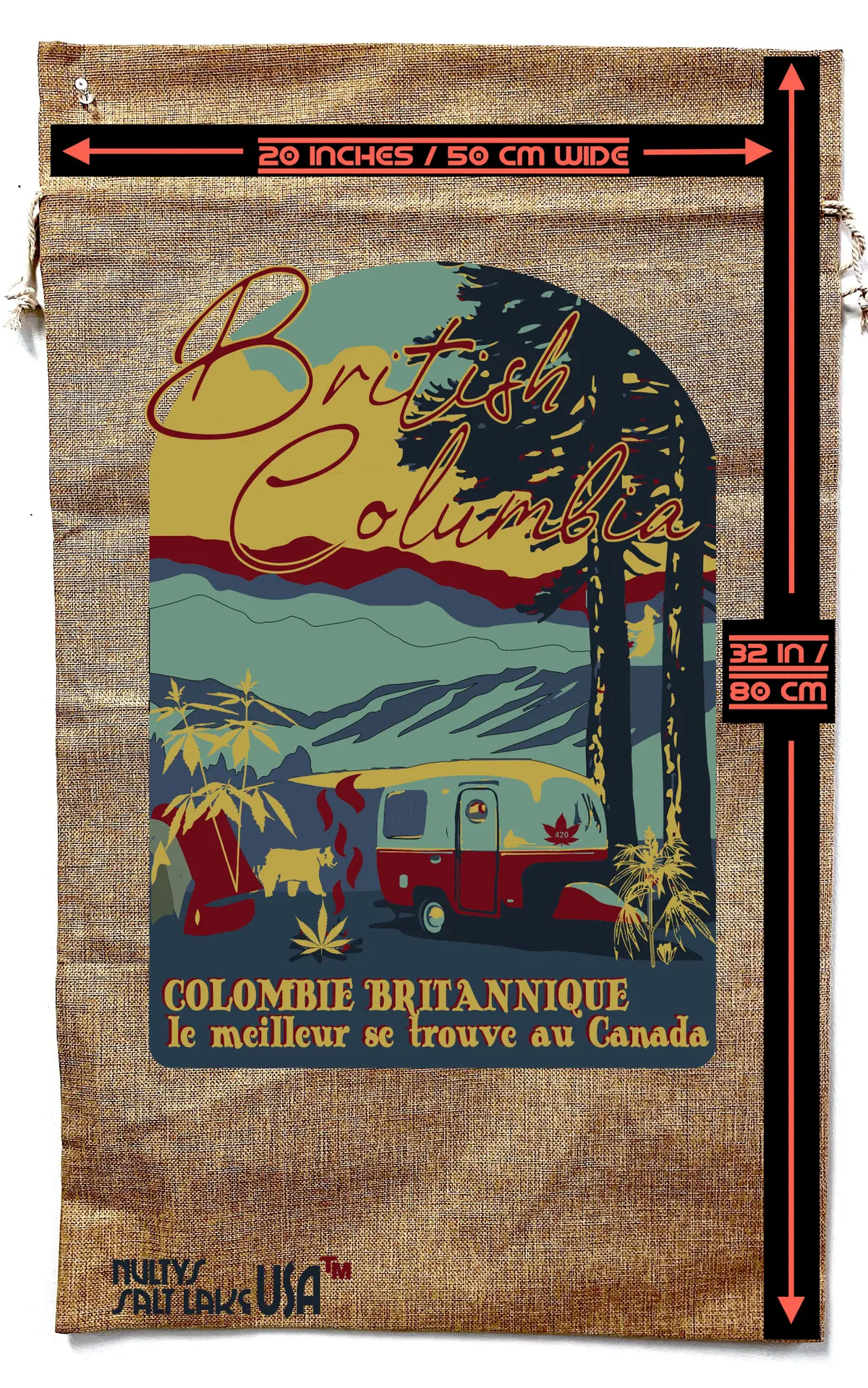 British Columbia Marijuana Burlap Bag 2