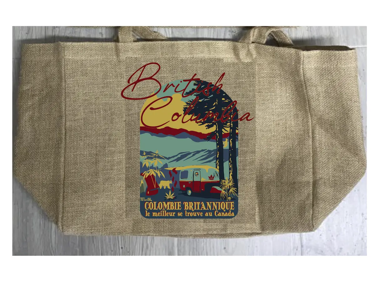 British Columbia  Marijuana Burlap Tote Bag 1