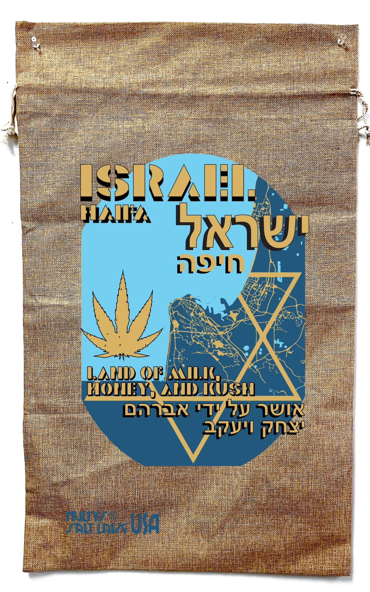 Israel Kush Marijuana Burlap Bag 1